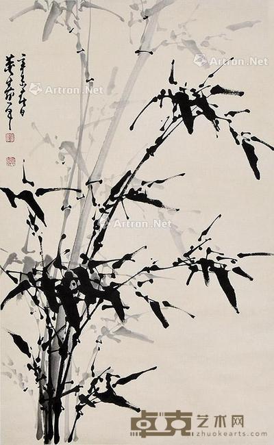墨竹 立轴 纸本 96×59cm