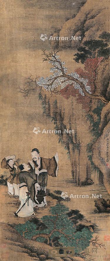 人物 立轴 绢本 93×39cm