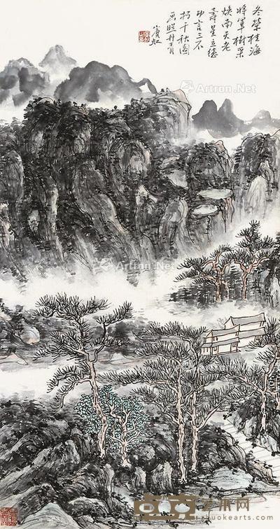 山水 立轴 纸本 88×47cm