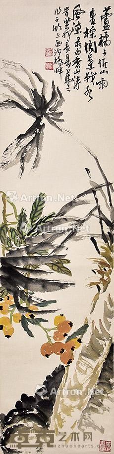 蘆橘夏熟 立轴 纸本 136×34cm