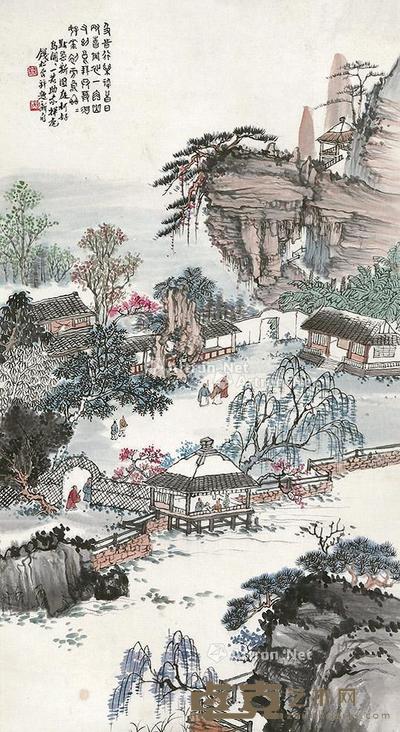 山水 立轴 纸本 74×40cm