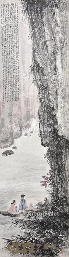  山水 立轴 纸本 142×36cm