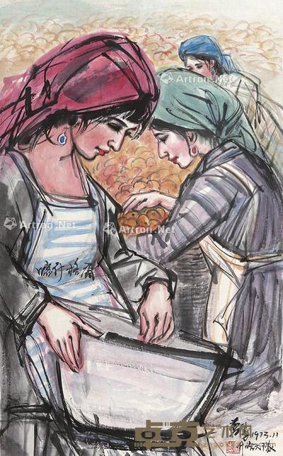 丰收 立轴 纸本 64×39cm