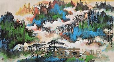 泼彩山水 镜片 纸本 96×179cm
