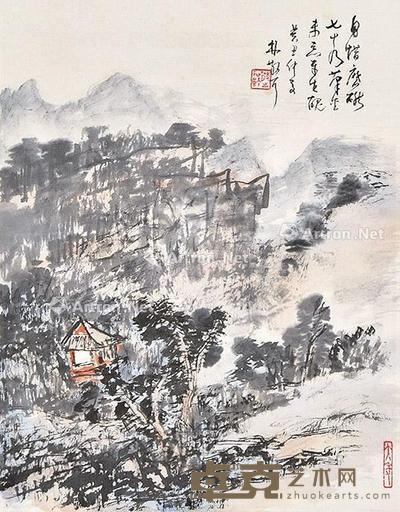 山水 立轴 纸本 40×31cm