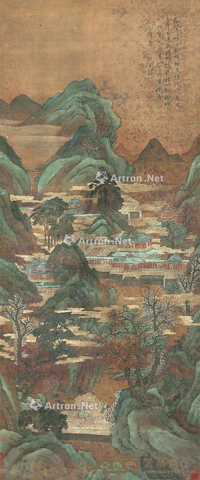 山水 立轴 绢本 135×56cm
