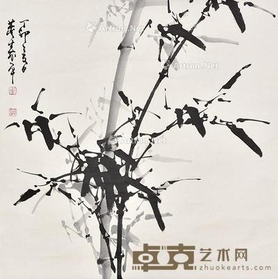 墨竹 立轴 纸本 66×66cm