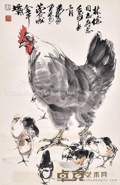 母子图 立轴 纸本 69×45cm