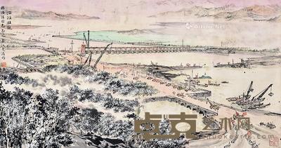 治淮壮观 镜片 纸本 48×91cm