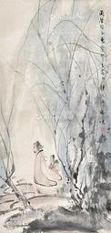  山水人物 立轴 纸本