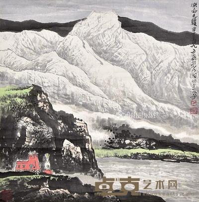 凉山之巅 镜片 纸本 67×67cm