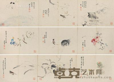 花卉 册页 纸本 30×41cm×22