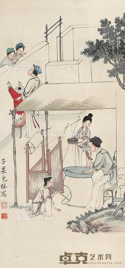 人物 立轴 纸本 67×31cm