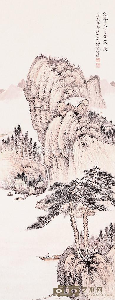 秋江渔隐 立轴 纸本 92×35cm