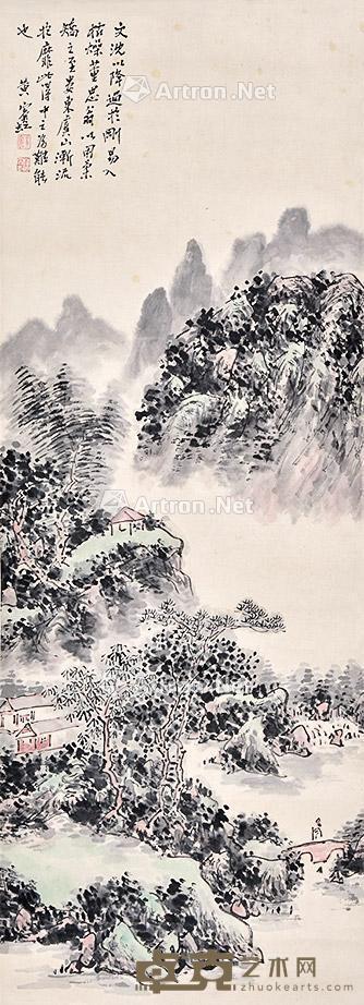 山水 立轴 纸本 86×30cm