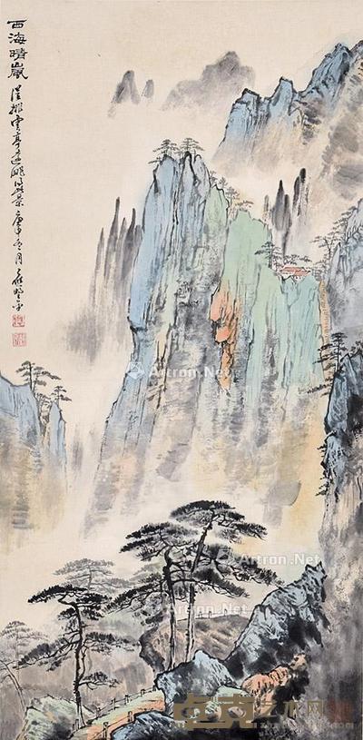 西海晴岚 立轴 纸本 85×41cm