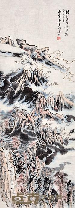 山水 镜片 纸本 95×35cm