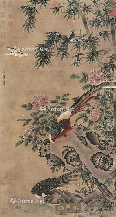  花鸟 立轴 纸本 115×61cm