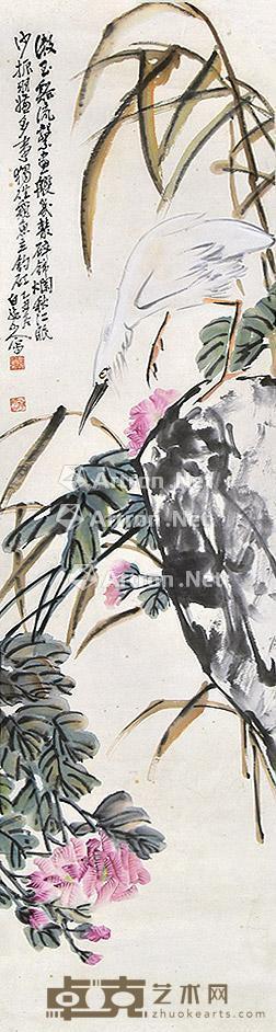 花鸟 立轴 纸本 158×39cm