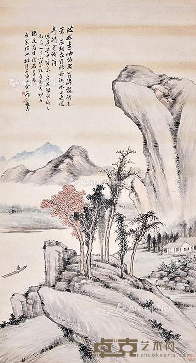 山水 立轴 纸本 145×80cm