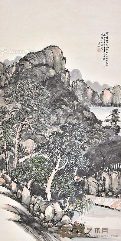 深山幽居 立轴 纸本 136×68cm