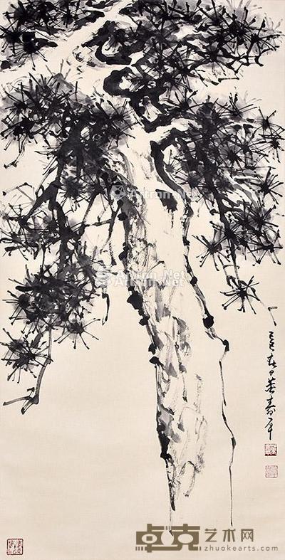 松风 立轴 纸本 136×68cm