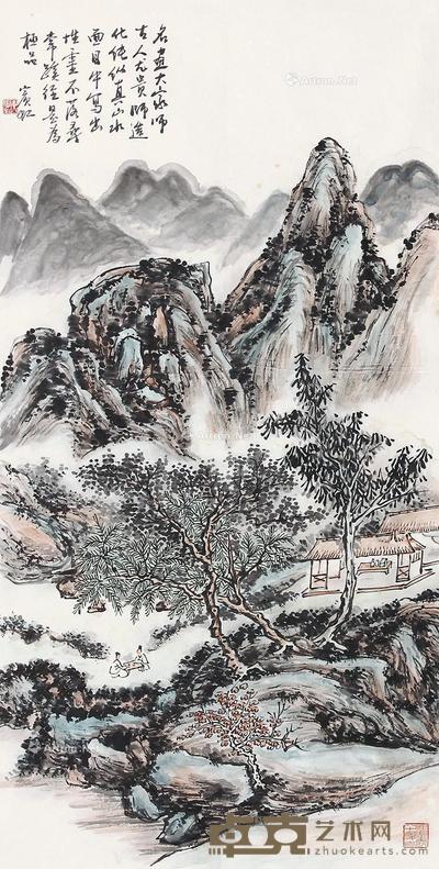  山水 立轴 纸本 67×34cm