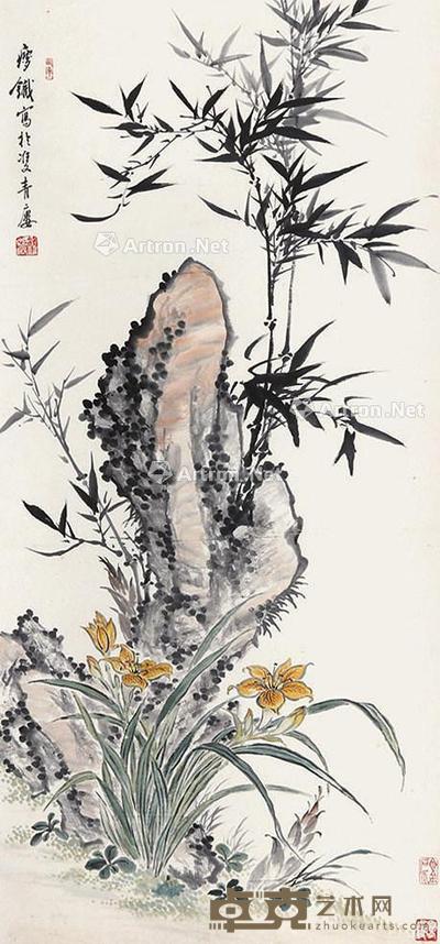 君子图 立轴 纸本 108×51cm