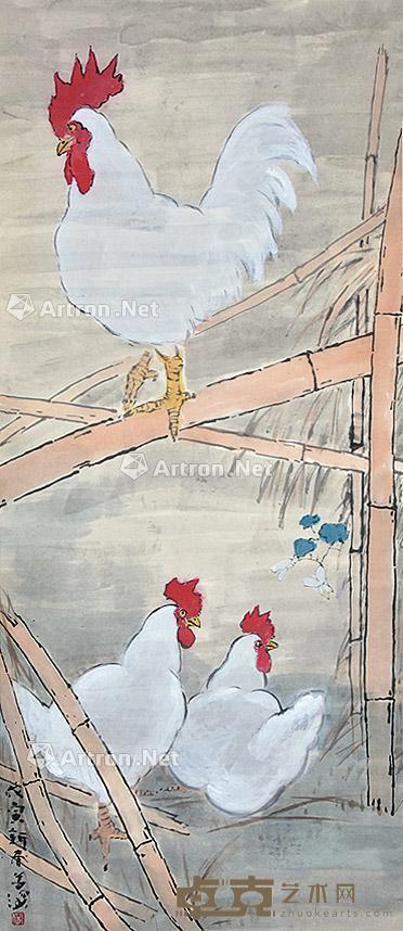 大吉图 立轴 纸本 138×59.5cm