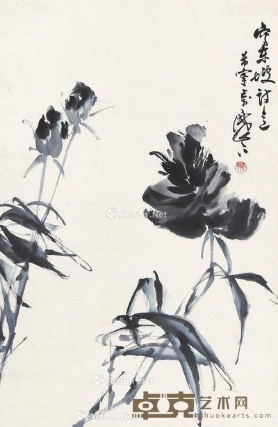 花卉 立轴 纸本 67×44cm