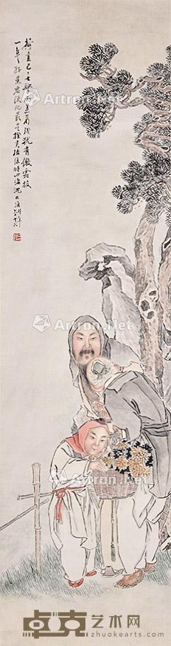 人物 立轴 纸本 159×42cm