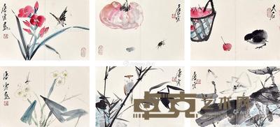 贝叶草虫 册页 纸本 15×22cm×12