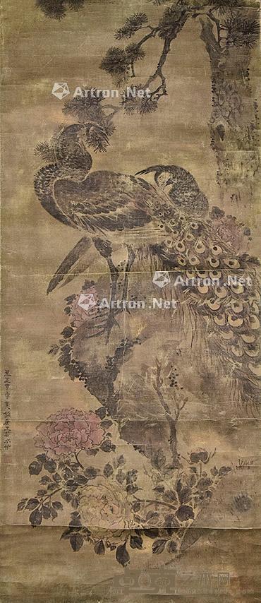 富贵图 立轴 绢本 132×66cm