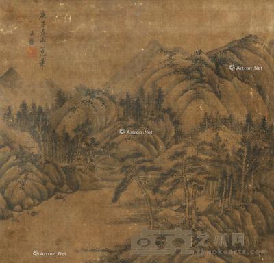 山水 立轴 绢本 47×49cm