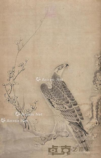 鹰 立轴 纸本 81×52cm