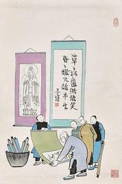  赏画图 立轴 纸本