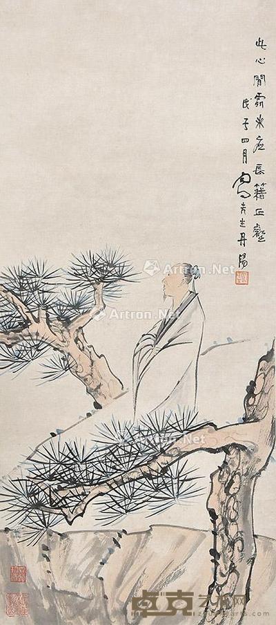 人物 立轴 纸本 86×38cm