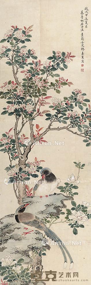  花鸟 立轴 纸本 125×40cm