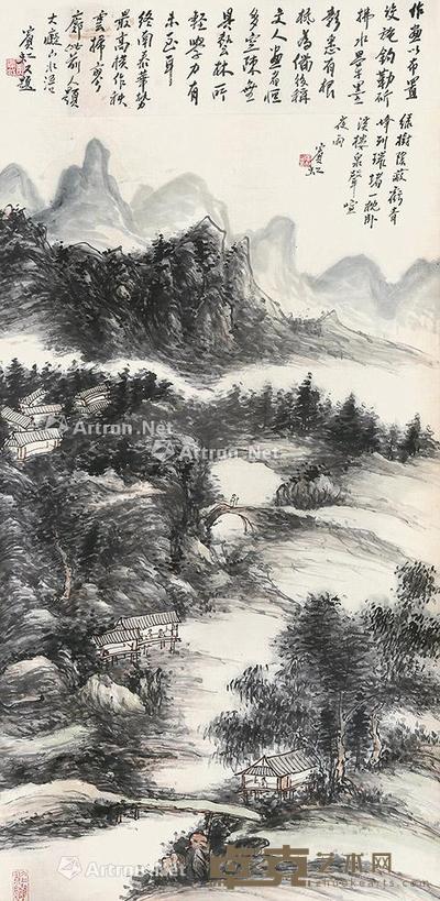 山水 立轴 纸本 121×67cm