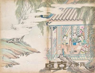 仕女 镜片 纸本 33×42cm
