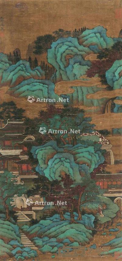 山水 立轴 绢本 88×41cm