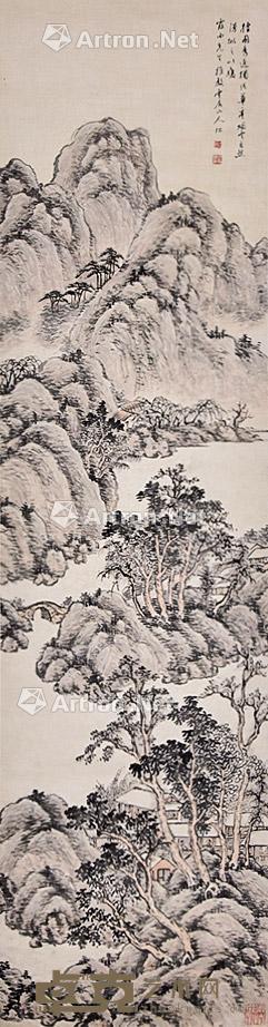 山水 立轴 纸本 177×46cm