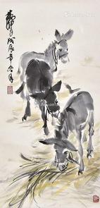  驴 立轴 纸本