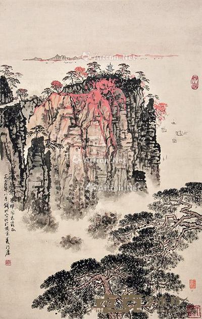 山水 立轴 纸本 111×67cm