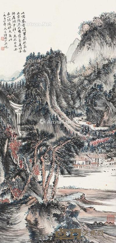 山水 立轴 纸本 78×37cm