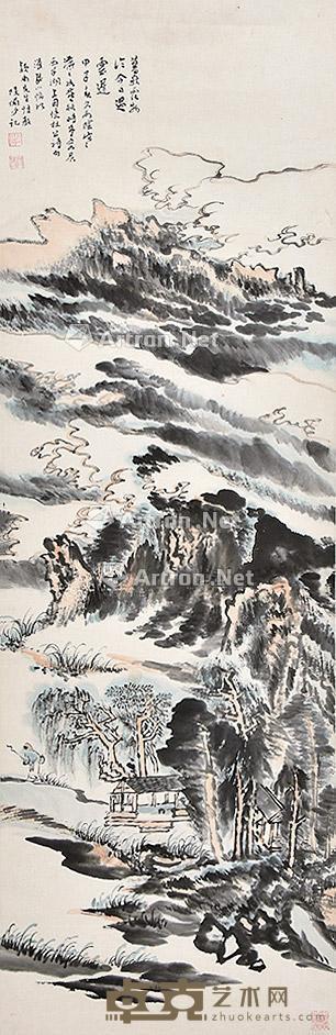  山水 立轴 纸本 103×33cm