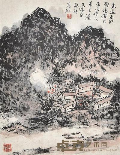 山水 立轴 纸本 36×27cm