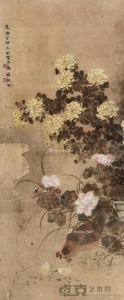 花鸟 立轴 纸本 125×52cm