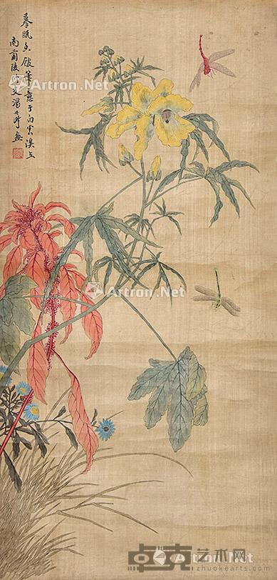 花鸟 立轴 绢本 81×39cm