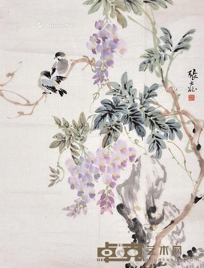 花鸟 镜片 纸本 69×53cm